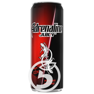 Напиток "Adrenalin"e Juicy энергетический Ягодная энергия 500мл