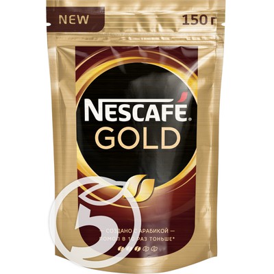 Кофе "Nescafe" Gold растворимый с добавлением молотого 150г